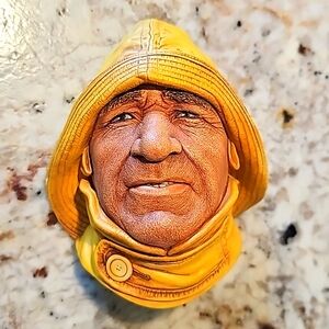 Vintage Fisherman Bossons Chalkware Head Congleton England Hand Painted